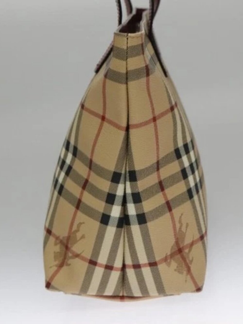 BURBERRY Nova Check Tote Bag PVC Beige Auth - Picture 3 of 15